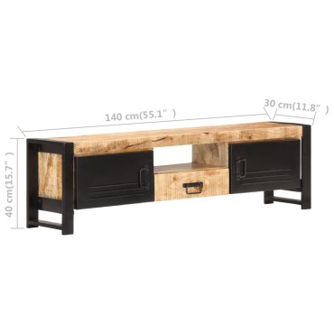 vidaXL Έπιπλο Τηλεόρασης 140x30x40cm από Ακατέργαστο Ξύλο Μάνγκο