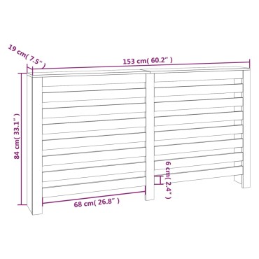 vidaXL Κάλυμμα Καλοριφέρ Λευκό 153 x19 x 84 εκ. από Μασίφ Ξύλο Πεύκου
