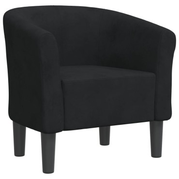 vidaXL Πολυθρόνα Μπάρελ Μαύρη Βελούδινη 46,5x45cm 1 τεμ.
