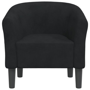 vidaXL Πολυθρόνα Μπάρελ Μαύρη Βελούδινη 46,5x45cm 1 τεμ.