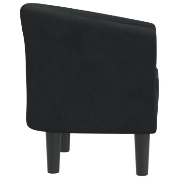 vidaXL Πολυθρόνα Μπάρελ Μαύρη Βελούδινη 46,5x45cm 1 τεμ.