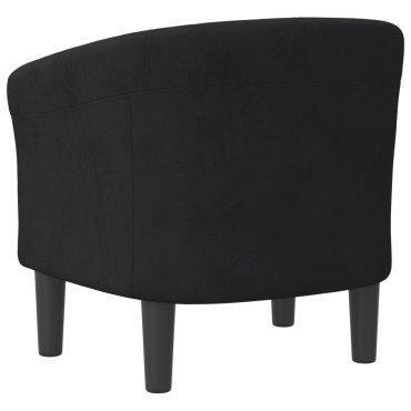 vidaXL Πολυθρόνα Μπάρελ Μαύρη Βελούδινη 46,5x45cm 1 τεμ.