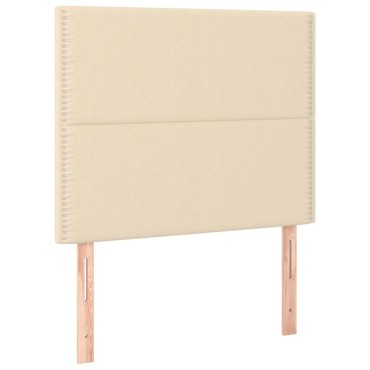 vidaXL Κρεβάτι Boxspring με Στρώμα Κρεμ 120x200cm Υφασμάτινο 1 τεμ. - Μονό