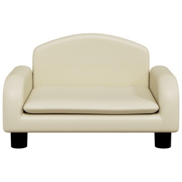 vidaXL Καναπές Παιδικός Κρεμ 50x40x30cm από Συνθετικό Δέρμα 1 τεμ.