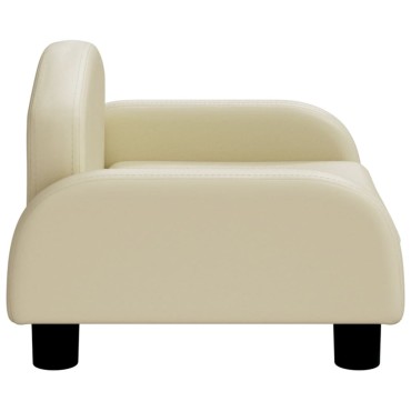 vidaXL Καναπές Παιδικός Κρεμ 50x40x30cm από Συνθετικό Δέρμα 1 τεμ.