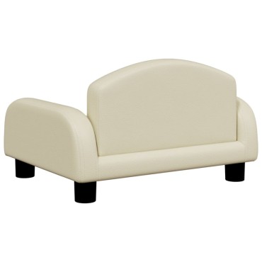 vidaXL Καναπές Παιδικός Κρεμ 50x40x30cm από Συνθετικό Δέρμα 1 τεμ.