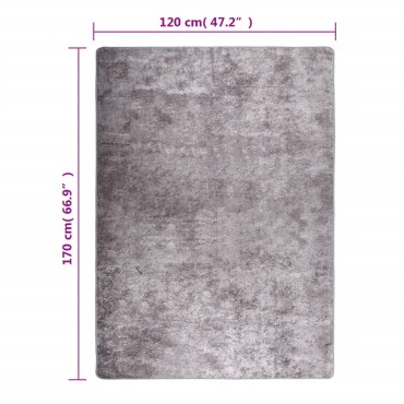 vidaXL Χαλί Πλενόμενο Αντιολισθητικό Γκρι 120x170cm