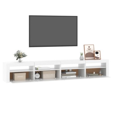 vidaXL Έπιπλο Τηλεόρασης με LED Λευκό 240x35x40cm