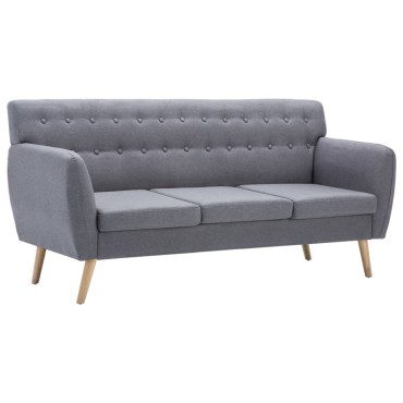 vidaXL Καναπές Τριθέσιος Αν. Γκρι 172x70x82cm Υφασμάτινη Ταπετσαρία 1 τεμ.
