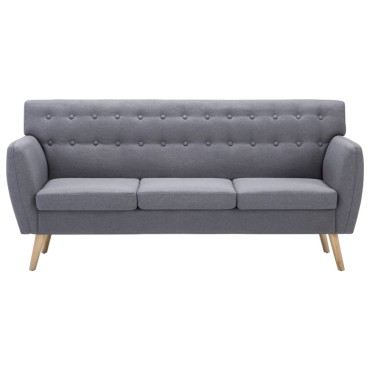 vidaXL Καναπές Τριθέσιος Αν. Γκρι 172x70x82cm Υφασμάτινη Ταπετσαρία 1 τεμ.