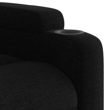 vidaXL Πολυθρόνα Μασάζ Ανακλινόμενη Μαύρη Υφασμάτινη 1 τεμ.