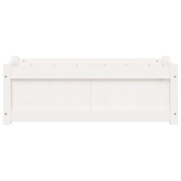 vidaXL Ζαρντινιέρα Λευκή 90 x 31 x 31 εκ. από Μασίφ Ξύλο Πεύκου