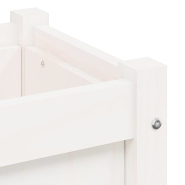 vidaXL Ζαρντινιέρα Λευκή 90 x 31 x 31 εκ. από Μασίφ Ξύλο Πεύκου