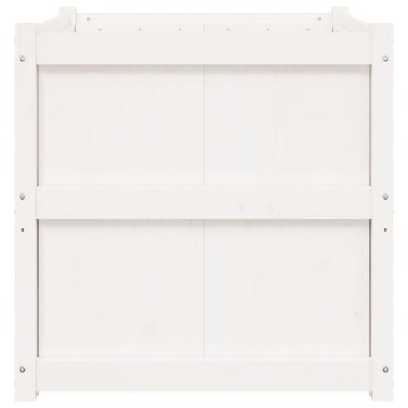 vidaXL Ζαρντινιέρα Λευκή 70 x 70 x 70 εκ. από Μασίφ Ξύλο Πεύκου