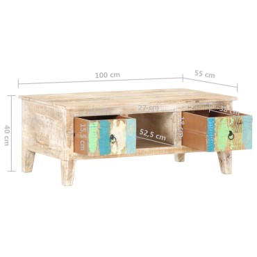 vidaXL Τραπεζάκι Σαλονιού 100x55x40cm Ακατέργαστο Ξύλο Ακακίας 1 τεμ.