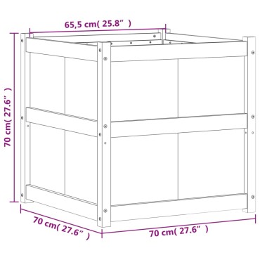 vidaXL Ζαρντινιέρα 70 x 70 x 70 εκ. από Μασίφ Ξύλο Πεύκου