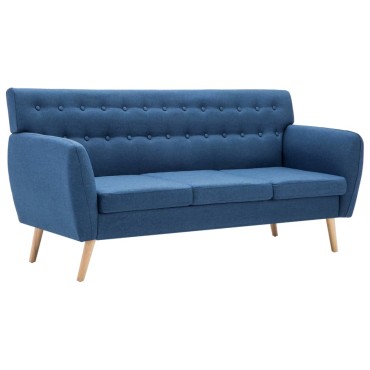 vidaXL Καναπές Τριθέσιος Μπλε 172x70x82cm Υφασμάτινη Ταπετσαρία 1 τεμ.
