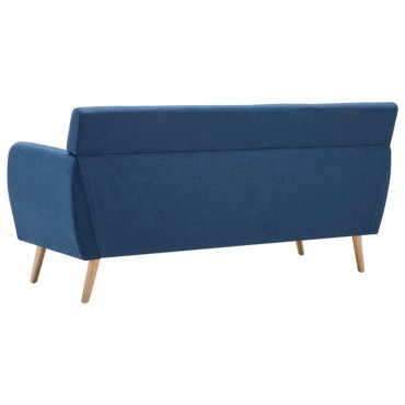 vidaXL Καναπές Τριθέσιος Μπλε 172x70x82cm Υφασμάτινη Ταπετσαρία 1 τεμ.