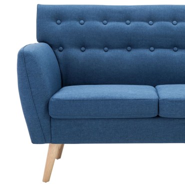 vidaXL Καναπές Τριθέσιος Μπλε 172x70x82cm Υφασμάτινη Ταπετσαρία 1 τεμ.