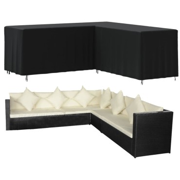 vidaXL Κάλυμμα Γωνιακού Καναπέ Μαύρο 254x254x80cm Ύφασμα Oxford 420D 1 τεμ.