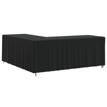 vidaXL Κάλυμμα Γωνιακού Καναπέ Μαύρο 254x254x80cm Ύφασμα Oxford 420D 1 τεμ.