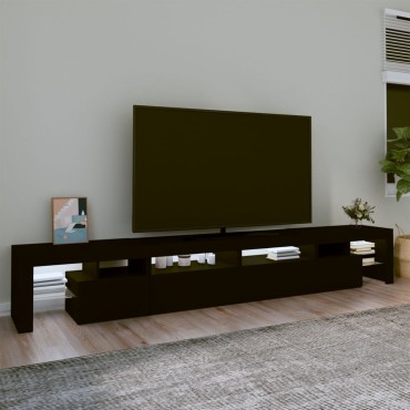 vidaXL Έπιπλο Τηλεόρασης με LED Μαύρο 260x36,5x40cm