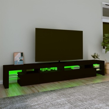 vidaXL Έπιπλο Τηλεόρασης με LED Μαύρο 260x36,5x40cm