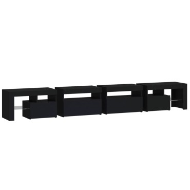 vidaXL Έπιπλο Τηλεόρασης με LED Μαύρο 260x36,5x40cm