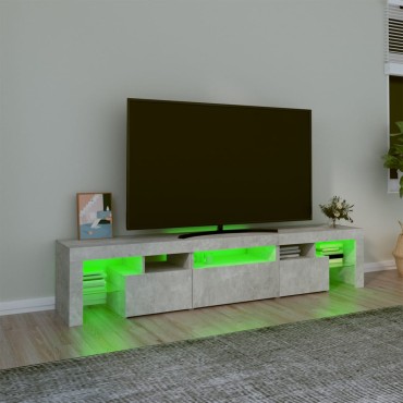 vidaXL Έπιπλο Τηλεόρασης με LED Γκρι Σκυροδέματος 200x36,5x40cm