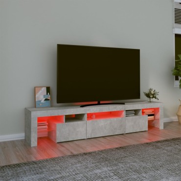 vidaXL Έπιπλο Τηλεόρασης με LED Γκρι Σκυροδέματος 200x36,5x40cm