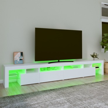 vidaXL Έπιπλο Τηλεόρασης με LED Λευκό 260x36,5x40cm