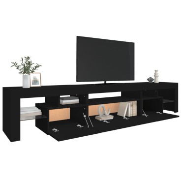 vidaXL Έπιπλο Τηλεόρασης με LED Μαύρο 215 x 36,5 x 40 εκ.