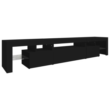 vidaXL Έπιπλο Τηλεόρασης με LED Μαύρο 215 x 36,5 x 40 εκ.