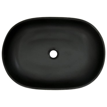 vidaXL Νιπτήρας Οβάλ Μαύρος και Μπλε 59 x 40 x 14 εκ. Κεραμικός