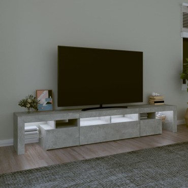 vidaXL Έπιπλο Τηλεόρασης με LED Γκρι Σκυροδέματος 230x36,5x40cm