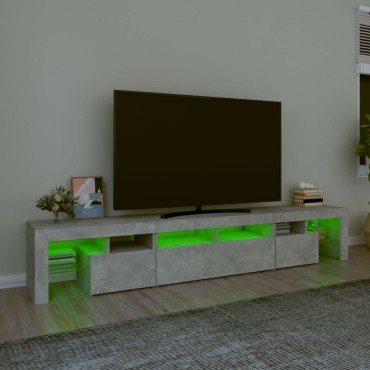 vidaXL Έπιπλο Τηλεόρασης με LED Γκρι Σκυροδέματος 230x36,5x40cm