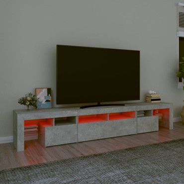 vidaXL Έπιπλο Τηλεόρασης με LED Γκρι Σκυροδέματος 230x36,5x40cm