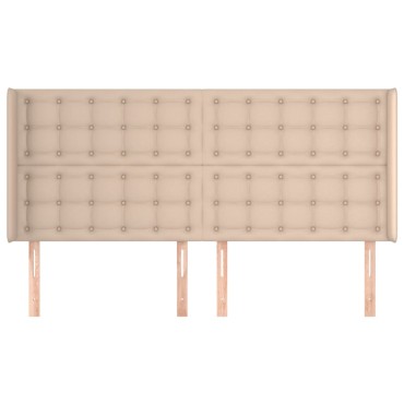 vidaXL Κεφαλάρι με Πτερύγια Καπουτσίνο 203x16x118/128cm Συνθ. Δέρμα 1 τεμ.