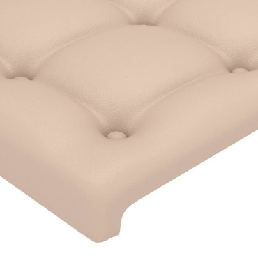 vidaXL Κεφαλάρι με Πτερύγια Καπουτσίνο 203x16x118/128cm Συνθ. Δέρμα 1 τεμ.