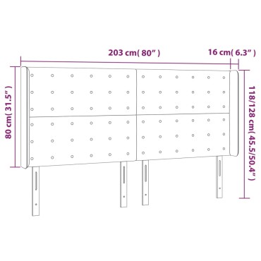 vidaXL Κεφαλάρι με Πτερύγια Καπουτσίνο 203x16x118/128cm Συνθ. Δέρμα 1 τεμ.