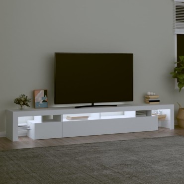 vidaXL Έπιπλο Τηλεόρασης με LED Λευκό 260x36,5x40cm