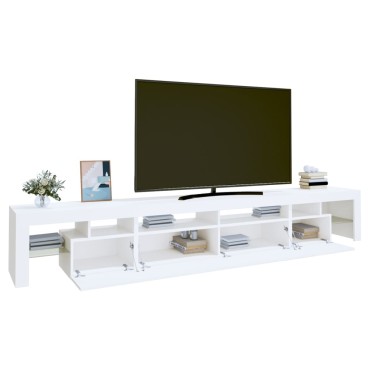 vidaXL Έπιπλο Τηλεόρασης με LED Λευκό 260x36,5x40cm