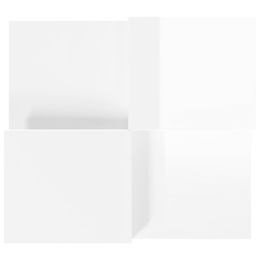 vidaXL Τραπεζάκια Σαλονιού 2 τεμ. Γυαλιστερό Λευκό από Επεξεργ. Ξύλο 111,5x50x33cm