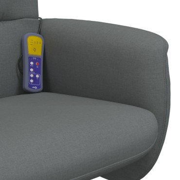 vidaXL Πολυθρόνα Μασάζ Ανακλινόμενη με Υποπόδιο Σκούρο Γκρι Υφασμάτινη 49x32x36cm 1 τεμ.