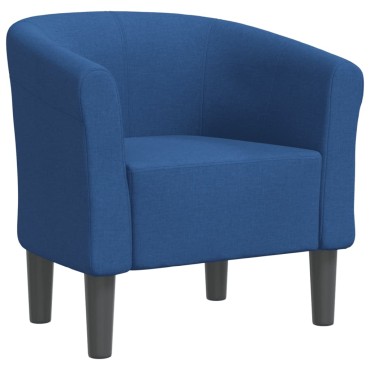 vidaXL Πολυθρόνα Μπάρελ Μπλε Υφασμάτινη 46,5x45cm 1 τεμ.