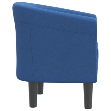 vidaXL Πολυθρόνα Μπάρελ Μπλε Υφασμάτινη 46,5x45cm 1 τεμ.