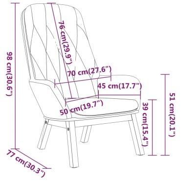 vidaXL Πολυθρόνα Relax Μαύρη Βελούδινη 70x77x98cm 1 τεμ.