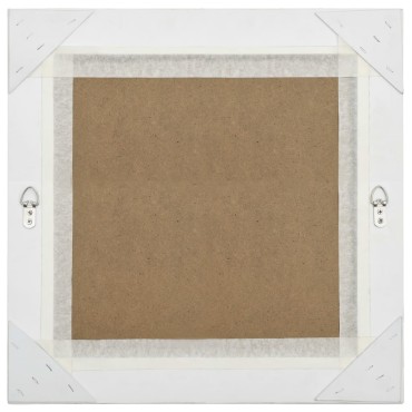 vidaXL Καθρέφτης Τοίχου με Μπαρόκ Στιλ Λευκός 50 x 50 εκ.