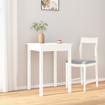 vidaXL Τραπεζαρία Λευκή 55x55x75cm από Μασίφ Ξύλο Πεύκου 1 τεμ.