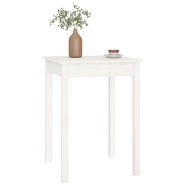 vidaXL Τραπεζαρία Λευκή 55x55x75cm από Μασίφ Ξύλο Πεύκου 1 τεμ.